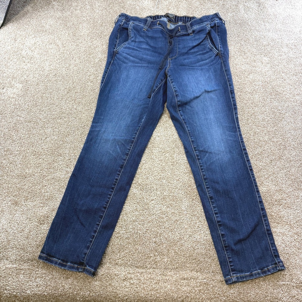 Torrid FeelTheFit Womens 0 0R Medium Wash Denim Joggers Elastic Waist Plus Soft